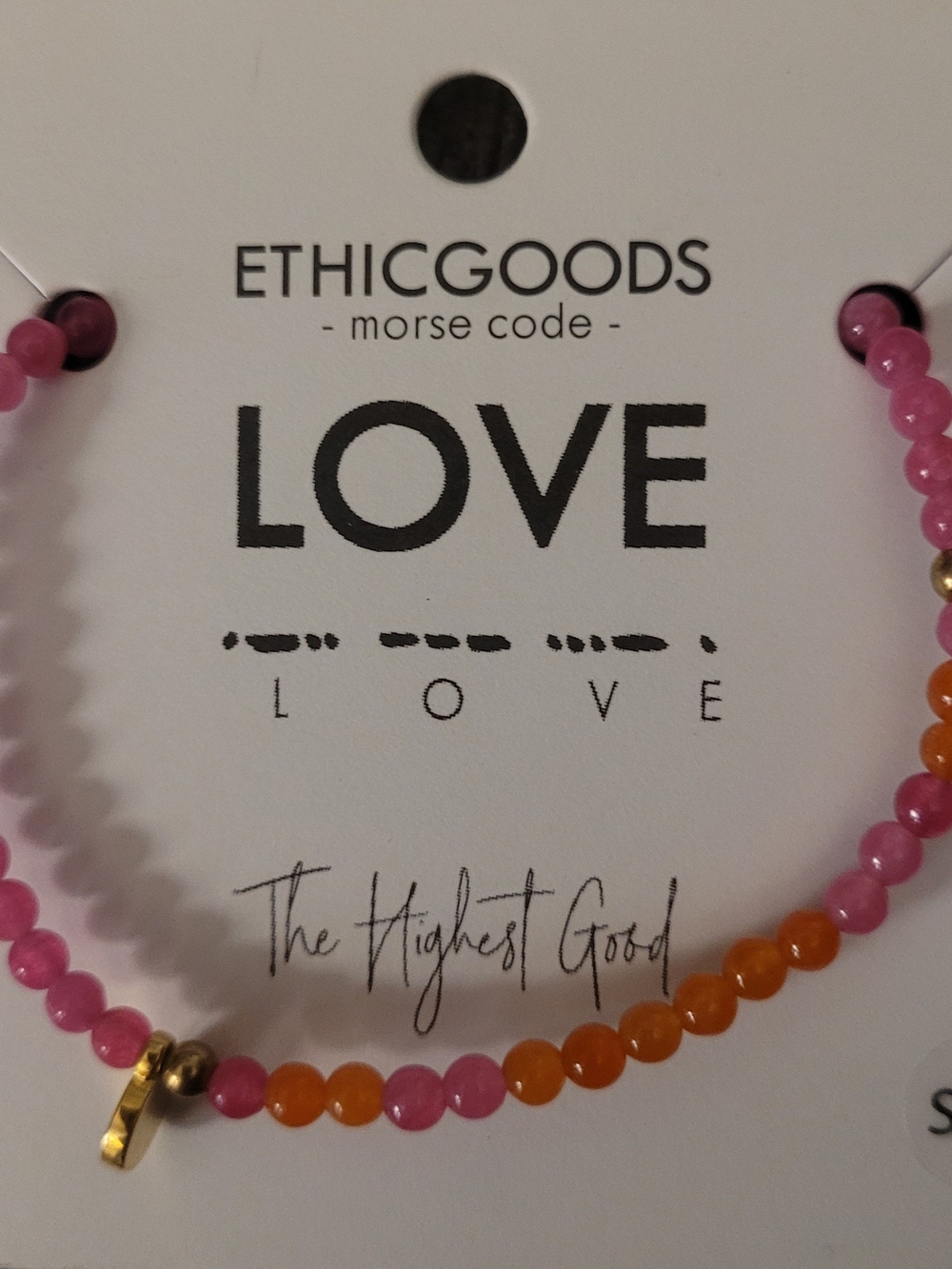 NEW -LOVE Beaded Bracelet In Morse Code
